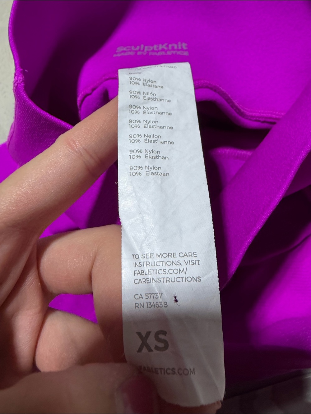 Fabletics sculptknit High-Waist Magenta Leggings XS - Picture 9 of 9